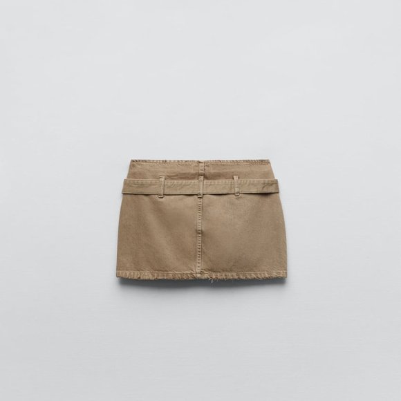 Zara DENIM TRF MINI SKIRT/ zara jean beige skirt - Picture 6 of 7